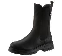 Chelseaboots RIEKER, Damen, Gr. 41, schwarz, Lederimitat, Schuhe Chelseaboots, Stiefelette, Blockabsatz, Boots mit breitem Stretcheinsatz, Topseller (96498546-41) schwarz