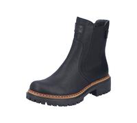 Chelseaboots RIEKER, Damen, Gr. 41, Textil, schwarz, Elastischer Einsatz, Lederimitat, unifarben, Schuhe Chelseaboots, Stiefelette, Boots, markanter Laufsohle, Stretch außen, schmale Form (85227622-41