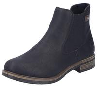 Chelseaboots RIEKER, Damen, Gr. 42, schwarz, Lederimitat, unifarben, Schuhe Chelseaboots, Schlupfboots, Stiefelette, Blockabsatz, mit wärmendem Textilfutter (27097303-42) schwarz