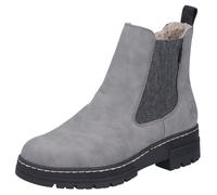 Chelseaboots RIEKER, Damen, Gr. 43, grau, Elastischer Einsatz, Lederimitat, Basic, Schuhe Chelseaboots, Winterstiefelette, Winterboots, Blockabsatz, mit Stretcheinsatz (11846626-43)