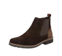 Chelseaboots RIEKER, Herren, Gr. 45, braun (dunkelbraun), Veloursleder, Nubukleder, elegant, Schuhe, Stiefelette, Casual-Boots in schmaler Form (89677657-45) dunkelbraun