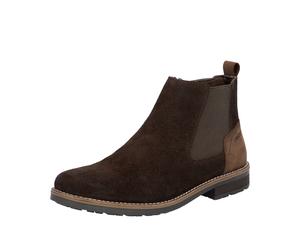 Chelseaboots RIEKER, Herren, Gr. 45, braun (dunkelbraun), Nubukleder, Veloursleder, Schuhe Chelseaboots, Stiefelette, Casual-Boots in schmaler Form (89677657-45) dunkelbraun