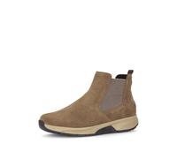 Chelseaboots ROLLINGSOFT, Damen, Gr. 37,5, hellbraun, Elastischer Einsatz, Veloursleder, unifarben, Schuhe Chelseaboots, Keilabsatz, Stiefelette mit Stretcheinsatz an der Außenseite (68982618-37,5) he