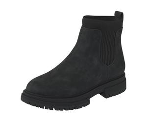 Chelseaboots ROXY "JEYNA", Damen, Gr. 41, schwarz (schwarz, braun, schwarz), Synthetik, Schuhe Chelseaboots, Ankleboots, Schlupfboots, Stiefelette, wasserabweisend (45859642-41) schwarz, braun, schwar