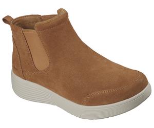 Chelseaboots SKECHERS "ARCH FIT LAGUNA", Damen, Gr. 40, hellbraun, Veloursleder, Schuhe Chelseaboots, Chelseaboots, Winterboots mit bequemen Relaxed Fit (60558516-40) hellbraun