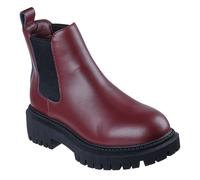 Chelseaboots SKECHERS "MODERN RUGGED-THE VOYAGER", Damen, Gr. 36, Textil, rot (dunkelrot), Leder, Schuhe Chelseaboots, Stiefelette mit Memory Foam - Ausstattung (14595553-36) dunkelrot