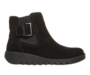 Chelseaboots SKECHERS "SPLENDOR - PRETTY VIBES", Damen, Gr. 39, Textil, schwarz, Veloursleder, Schuhe Chelseaboots, Sneakerboots, Stiefelette mit Reißverschluss (75907517-39) schwarz