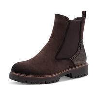 Chelseaboots TAMARIS, Damen, Gr. 36, braun (mokka), Leder, Lederimitat, Textil, Schuhe Chelseaboots, Blockabsatz, Stiefelette mit Kontrast-Rahmennaht (20083824-36) mokka