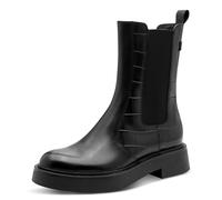 Chelseaboots TAMARIS, Damen, Gr. 36, schwarz, Elastischer Einsatz, Leder, Reptilienprägung, unifarben, Schuhe Chelseaboots, Blockabsatz, Stiefelette mit Touch it-Ausstattung (59526549-36) schwarz