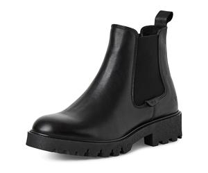 Chelseaboots TAMARIS, Damen, Gr. 36, schwarz, Glattleder, Schuhe Chelseaboots, Blockabsatz, Businessschuh, Herbstboots zum Schlupfen (52183412-36) schwarz
