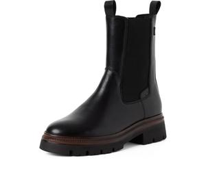 Chelseaboots TAMARIS, Damen, Gr. 36, wärmend, schwarz, Elastischer Einsatz, Glattleder, unifarben, Basic, Schuhe Chelseaboots, Blockabsatz, Stiefelette mit TOUCH-IT Ausstattung, Topseller (92005327-36