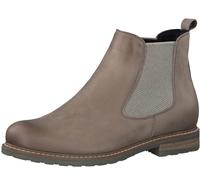 Chelseaboots TAMARIS, Damen, Gr. 37, grau (taupe), Elastischer Einsatz, Nubukleder, unifarben, used, Schuhe Chelseaboots, Blockabsatz, Stiefelette, Businesschuh, Schlupfboots, Anziehlasche (65001614-3