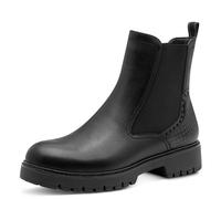 Chelseaboots TAMARIS, Damen, Gr. 37, schwarz, Leder, Lederimitat, Schuhe Chelseaboots, Blockabsatz, Stiefelette mit Kontrast-Rahmennaht (17287827-37) schwarz
