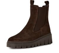 Chelseaboots TAMARIS, Damen, Gr. 38, mokka, Veloursleder, Basic, Schuhe Chelseaboots, Stiefelette, Schlupfschuh mit T-Logoprägung, Topseller (21640049-38) mokka