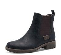 Chelseaboots TAMARIS, Damen, Gr. 38, navy, Elastischer Einsatz, Nubuklederimitat, unifarben, Schuhe, Blockabsatz, Stiefelette, Schlupfschuh im Used Look (46405615-38) navy