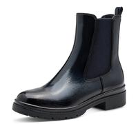 Chelseaboots TAMARIS, Damen, Gr. 38, navy, lack, Lacksynthetik, unifarben, Schuhe Chelseaboots, Blockabsatz, Basic, Stiefelette in veganer Verarbeitung (28284039-38) navy, lack
