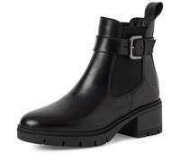 Chelseaboots TAMARIS, Damen, Gr. 38, schwarz, Glattleder, Schuhe Chelseaboots, Blockabsatz, Stiefelette, Schlupfboots mit Ziernschnalle (75332544-38) schwarz
