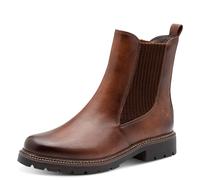 Chelseaboots TAMARIS, Damen, Gr. 39, braun (cognac), Elastischer Einsatz, Lederimitat, unifarben, used, Schuhe Chelseaboots, Businessschuh, Schlupfschuh, Stiefelette mit Stretcheinsätzen (52687212-39)