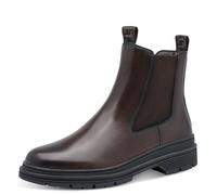 Chelseaboots TAMARIS, Damen, Gr. 40, beige (mokka), Glattleder, Schuhe Chelseaboots, Blockabsatz, Stiefelette mit Stretcheinsatz an der Außenseite (62489957-40) mokka