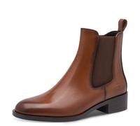 Chelseaboots TAMARIS, Damen, Gr. 40, braun (cognac), Leder, Schuhe Chelseaboots, Blockabsatz, Stiefelette mit praktischem Innenreißverschluss (85209220-40) cognac