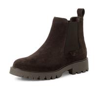 Chelseaboots TAMARIS, Damen, Gr. 40, braun (mokka), Veloursleder, Schuhe Chelseaboots, Blockabsatz, Businessschuh, Herbstboots zum Schlupfen (76652439-40) mokka