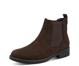 Chelseaboots TAMARIS, Damen, Gr. 40, mokka, Textil, Veloursleder, unifarben mit Farbeinsatz, Schuhe Chelseaboots, Stiefelette mit beidseitigem Stretcheinsatz (67944232-40) mokka