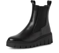 Chelseaboots TAMARIS, Damen, Gr. 40, schwarz, Glattleder, unifarben, Basic, Schuhe Chelseaboots, Stiefelette, Schlupfschuh mit T-Logoprägung (82646143-40) schwarz