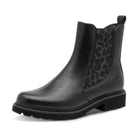 Chelseaboots TAMARIS, Damen, Gr. 40, schwarz (schwarz, leo), Elastischer Einsatz, Lederimitat, Schuhe Chelseaboots, Businessschuh, Schlupfschuh, Stiefelette mit Stretcheinsätzen (31834506-40) schwarz,