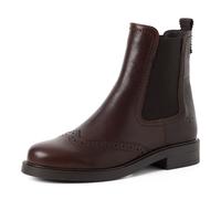 Chelseaboots TAMARIS, Damen, Gr. 41, braun (mokka), Leder, schimmernd, unifarben mit Farbeinsatz, Basic, Schuhe Chelseaboots, Schlupfboots, Stiefelette mit modischer Lyralochung (88677052-41) mokka