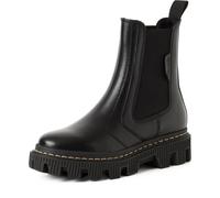 Chelseaboots TAMARIS, Damen, Gr. 41, schwarz, Leder, Schuhe Chelseaboots, Blockabsatz, Stiefelette mit Kontrast-Rahmennaht (73554102-41) schwarz