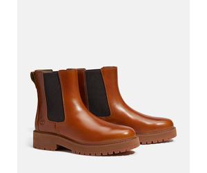 Chelseaboots TIMBERLAND "BRITTON DRIVE - MID CHELSEA BO", Damen, Gr. 37,5, Synthetik, braun (medium braun), Leder, Schuhe Chelseaboots (82077148-37,5) medium braun