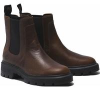 Chelseaboots TIMBERLAND "CORTINA VALLEY MID CHELSEA BOOT", Damen, Gr. 36, braun (schwarz braun), Leder, Schuhe Chelseaboots, Stiefelette, Winterschuhe, Ankle Boots (37380305-36) schwarz braun