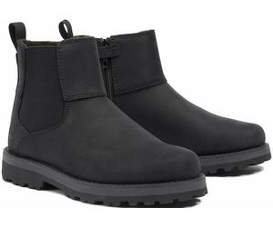 Chelseaboots TIMBERLAND "COURMA KIDMID CHELSEA BOOT", Mädchen, Gr. 36, schwarz, Leder, Schuhe Chelseaboots, Stiefelette, Winterschuhe, Ankle Boots (15930549-36) schwarz