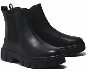 Chelseaboots TIMBERLAND "GREYFIELDMID CHELSEA BOOT", Damen, Gr. 36, schwarz, Leder, Schuhe Chelseaboots, Winterstiefel, Schnürstiefel, Winterschuhe, Stiefelette (34460055-36) schwarz
