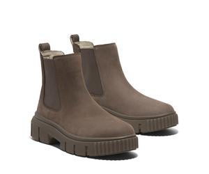 Chelseaboots TIMBERLAND "GREYFIELDMID CHELSEA BOOT", Damen, Gr. 42, braun (medium braun nubuck), Leder, Schuhe Chelseaboots, Winterstiefel, Schnürstiefel, Winterschuhe, Stiefelette (84219750-42) mediu