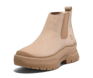 Chelseaboots TIMBERLAND "ROXIE LANEMID CHELSEA BOOT", Damen, Gr. 39,5, beige (light beige nubuck), Leder, Schuhe Chelseaboots, Stiefelette, Winterschuhe, Ankle Boots (25605012-39,5) light beige nubuck