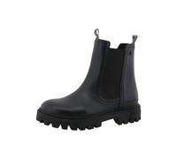 Chelseaboots TOM TAILOR, Mädchen, Gr. 37, wärmend, schwarz, Lederimitat, Textil, Schuhe Chelseaboots, Blockabsatz, Stiefelette mit logobedruckten Anziehlaschen (10277062-37) schwarz