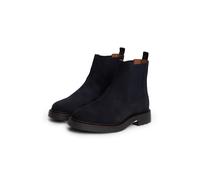 Chelseaboots TOMMY HILFIGER "CORPORATE CASUAL SUEDE CHELSEA", Herren, Gr. 40, navy, Elastischer Einsatz, Veloursleder, unifarben, Schuhe Chelseaboots, Blockabsatz, Stiefelette mit praktischer Anziehla