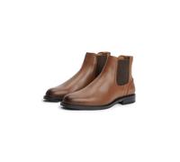 Chelseaboots TOMMY HILFIGER "CORPORATE DRESSY LTH CHELSEA", Herren, Gr. 43, braun (cognac), Elastischer Einsatz, Nappaleder, Schuhe Chelseaboots, Stiefelette, Businessboots mit Used Finish (39421931-4