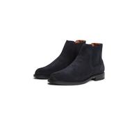 Chelseaboots TOMMY HILFIGER "CORPORATE DRESSY SUEDE CHELSEA", Herren, Gr. 46, blau (navy), Schuhe Chelseaboots, Blockabsatz, Stiefelette mit beidseitigem Stretcheinsatz (49654712-46) navy