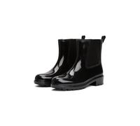 Chelseaboots TOMMY HILFIGER "FLAG HARDWARE RAINBOOT", Damen, Gr. 42, schwarz, Synthetik, unifarben, Schuhe Chelseaboots, Blockabsatz, Schlupfboots, Gummistiefel mit Logo-Emblem (94798539-42) schwarz