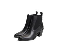 Chelseaboots TOMMY HILFIGER "LEATHER WESTERN CHELSEA BOOT", Damen, Gr. 40, schwarz, Elastischer Einsatz, Nappaleder, Schuhe Chelseaboots, Trichterabsatz, Westernboots, Cowboystiefelette mit TH-Logoemb