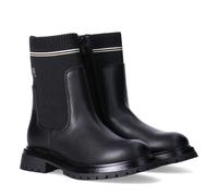 Chelseaboots TOMMY HILFIGER, Mädchen, Gr. 37, Textil, schwarz, Lederimitat, Textil, Schuhe Chelseaboots, Stiefelette mit trendigem Textilschaft, Innenreißverschluss (14857014-37) schwarz