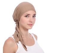 Chemo Kopftuch für Frauen mit Haarausfall - Krebspatienten Kopfbedeckung Turban in Versiegelter Verpackung Khaki One Size