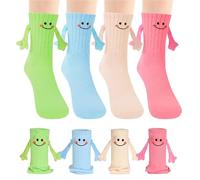 CHENGCKJ Magnetische Socken mit Händen 4 Paar Hand in Hand Sock 42-46 Magnetic Socks Farbe Lustige Paar Halten Hände Socke Personalisierte Geschenke für Paar beste Freunde