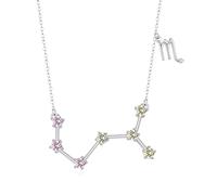 CHENGHONG Sternzeichen Kette Skorpion Kette 925 Sterling Silber Sternzeichen Skorpion Anhänger Halskette mit Geburtsstein Schmuck Geburtstag Geschenke für Frauen Mädchen