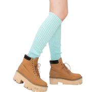 CHENGZI 2 Paar gestrickte Beinstulpen für Damen, Winter, warme lange Stiefelsocken für Partyzubehör, blau, One size