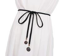 CHENGZI Damen Mode Taillenkette Geflochtener Seilgürtel für Damen, A-schwarz, Belt Width : 1 cm , Belt length : 150 cm