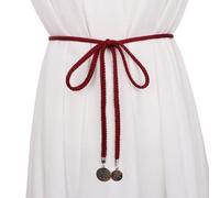 CHENGZI Damen Mode Taillenkette Geflochtener Seilgürtel für Damen, Belt Width : 1 cm , Belt length : 150 cm