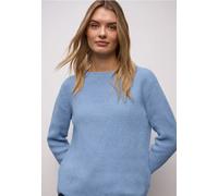 Street One Chenille-Pullover Damen U-Boot-Ausschnitt Blau Größe 38 72% Polyester 28% Baumwolle